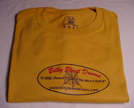 Billy Blast Logo Gold Tee Shirt Medium